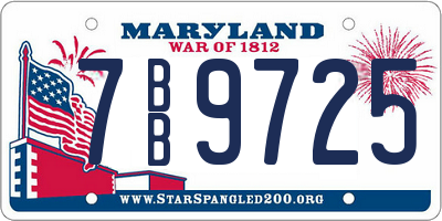 MD license plate 7BB9725
