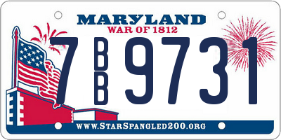 MD license plate 7BB9731