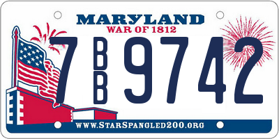 MD license plate 7BB9742