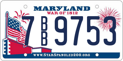 MD license plate 7BB9753