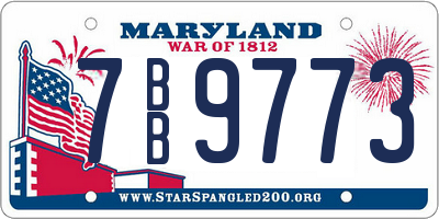 MD license plate 7BB9773