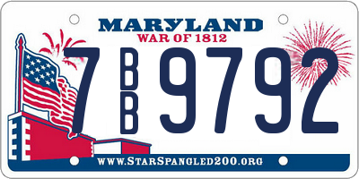 MD license plate 7BB9792