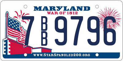 MD license plate 7BB9796