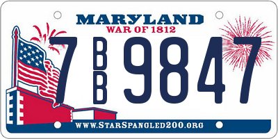 MD license plate 7BB9847
