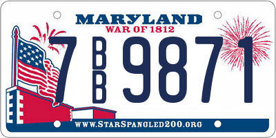 MD license plate 7BB9871