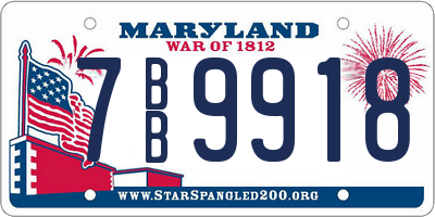 MD license plate 7BB9918