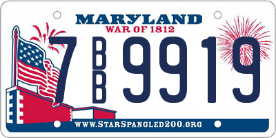 MD license plate 7BB9919