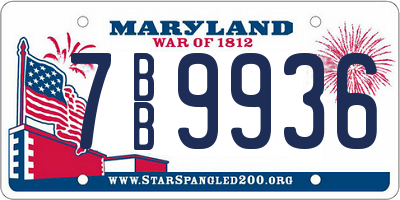 MD license plate 7BB9936