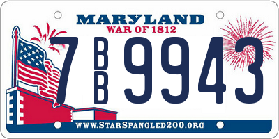 MD license plate 7BB9943
