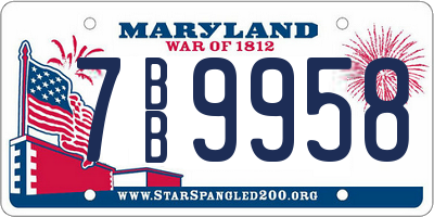 MD license plate 7BB9958