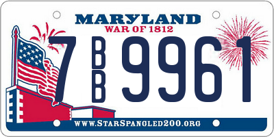 MD license plate 7BB9961