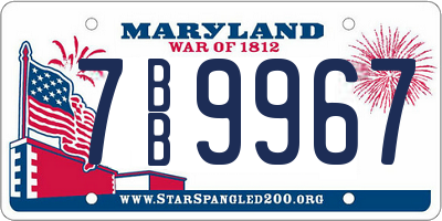 MD license plate 7BB9967