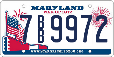 MD license plate 7BB9972