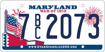 MD license plate 7BC2073