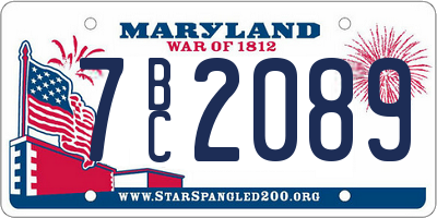 MD license plate 7BC2089