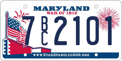 MD license plate 7BC2101