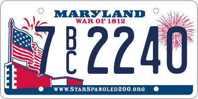 MD license plate 7BC2240