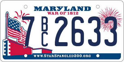 MD license plate 7BC2633