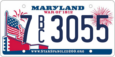 MD license plate 7BC3055