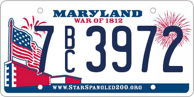 MD license plate 7BC3972