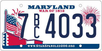 MD license plate 7BC4033