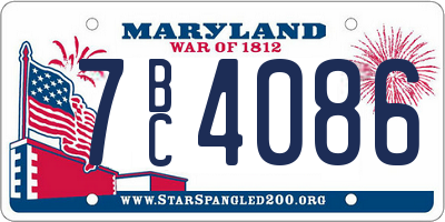 MD license plate 7BC4086