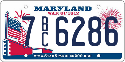 MD license plate 7BC6286