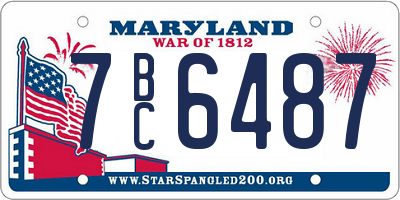 MD license plate 7BC6487