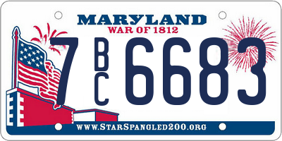 MD license plate 7BC6683
