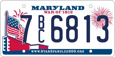 MD license plate 7BC6813