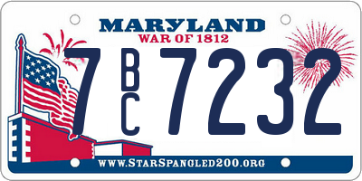MD license plate 7BC7232