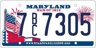 MD license plate 7BC7305
