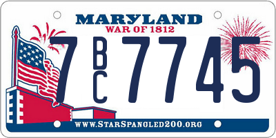 MD license plate 7BC7745