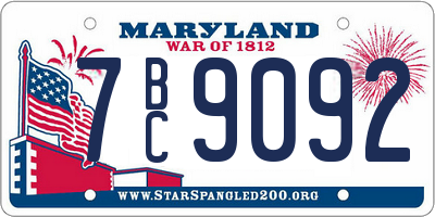 MD license plate 7BC9092