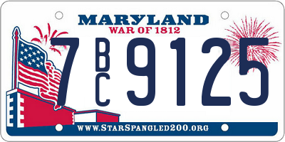 MD license plate 7BC9125
