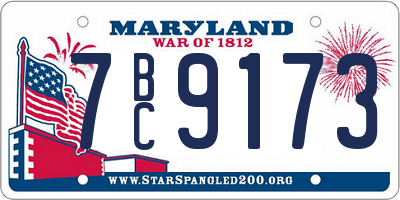 MD license plate 7BC9173