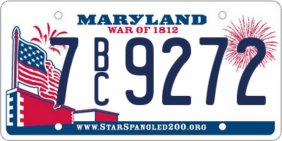 MD license plate 7BC9272
