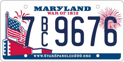 MD license plate 7BC9676