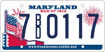 MD license plate 7BD0117
