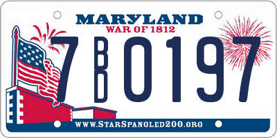MD license plate 7BD0197