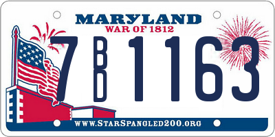 MD license plate 7BD1163