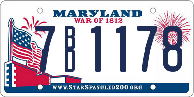 MD license plate 7BD1178