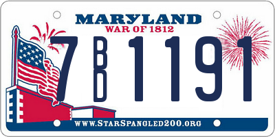 MD license plate 7BD1191