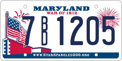 MD license plate 7BD1205