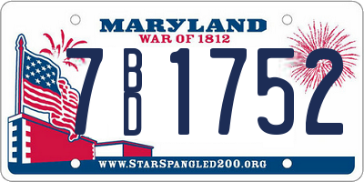 MD license plate 7BD1752