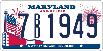 MD license plate 7BD1949