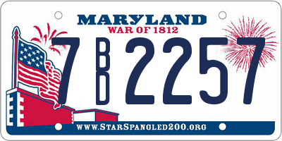 MD license plate 7BD2257