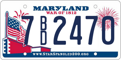 MD license plate 7BD2470