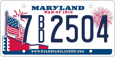 MD license plate 7BD2504