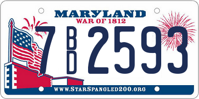 MD license plate 7BD2593